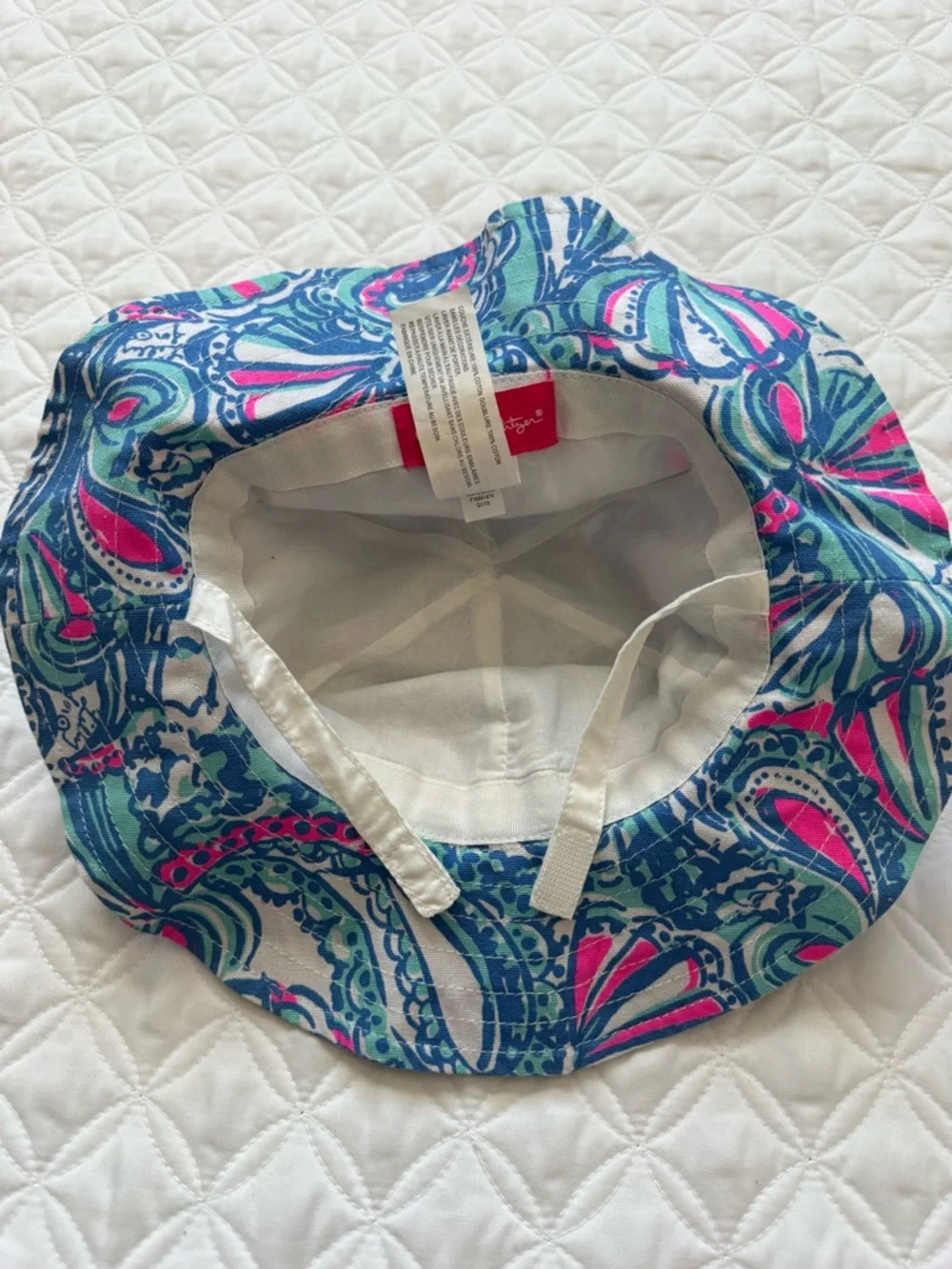 NWT Lilly Pulitzer for Target My Fans Pink Blue Aqua Sun Bucket Hat 12-24M